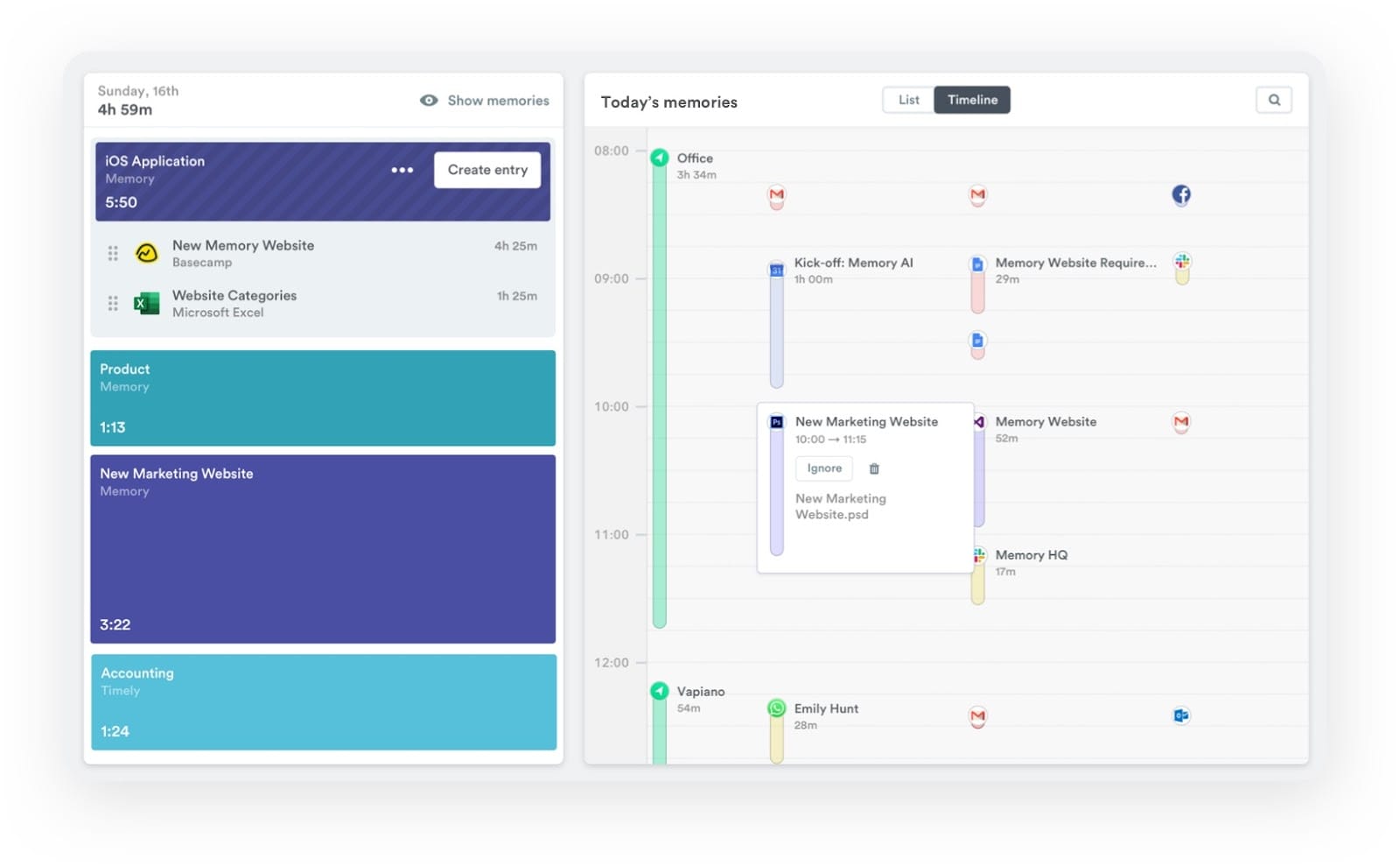 timely timeline view