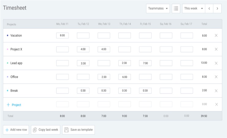 manual timesheet app