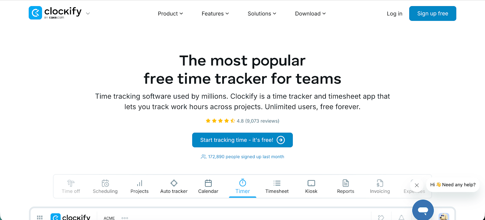 Time Doctor alternatives - Clockify