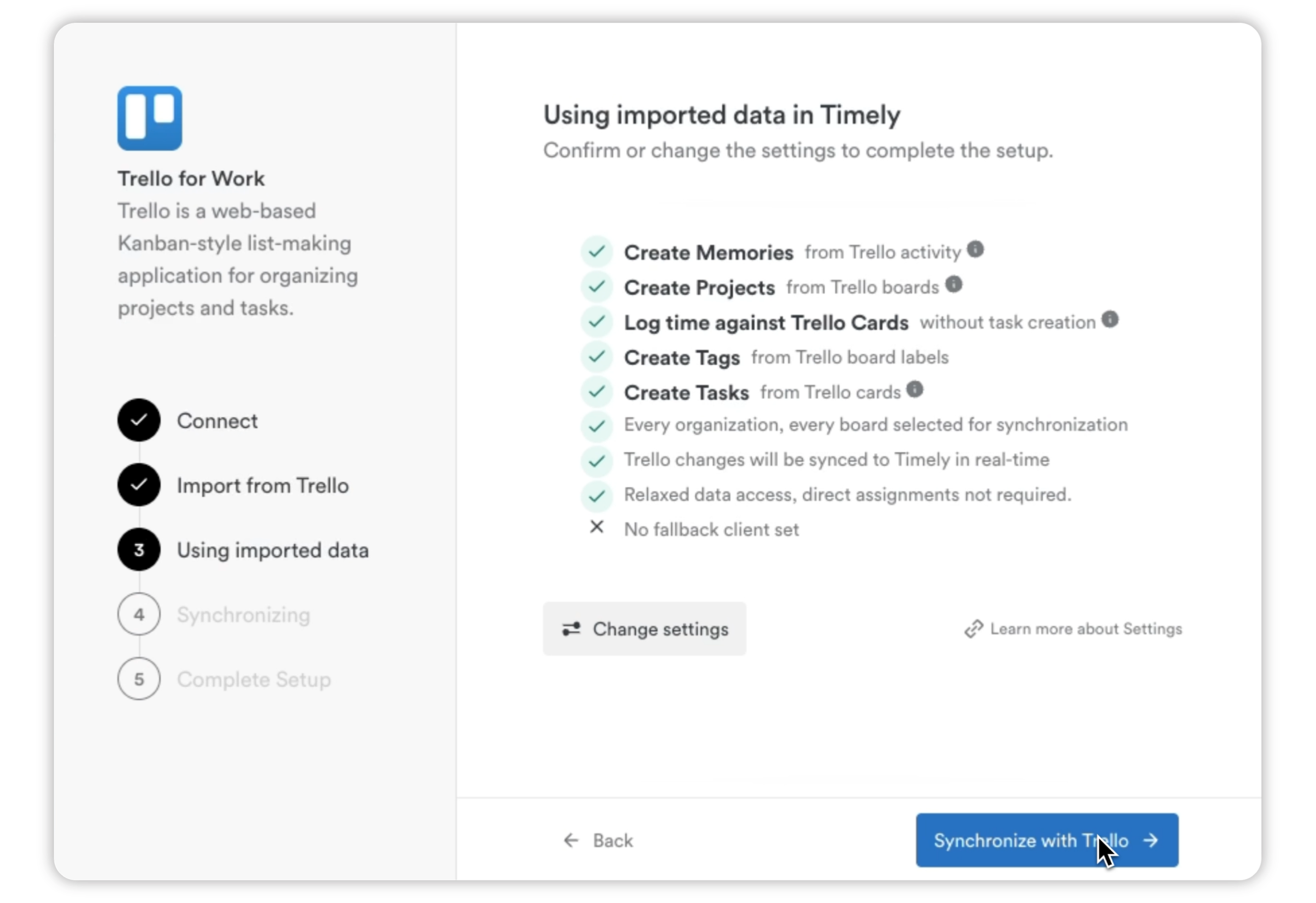 Trello task completion