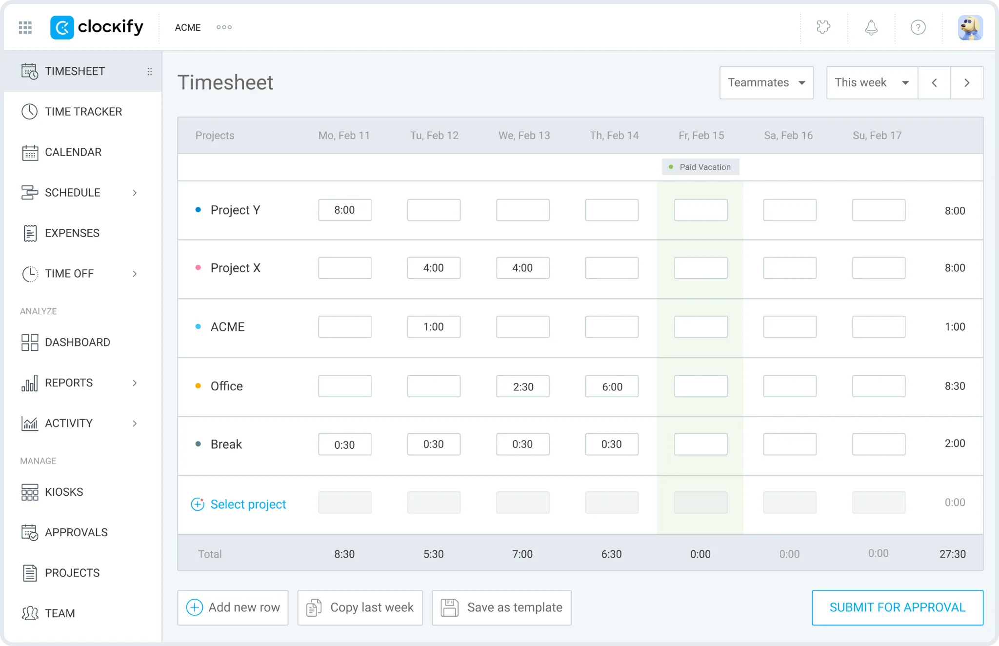 Timer-based tracking in Clockify and Harvest