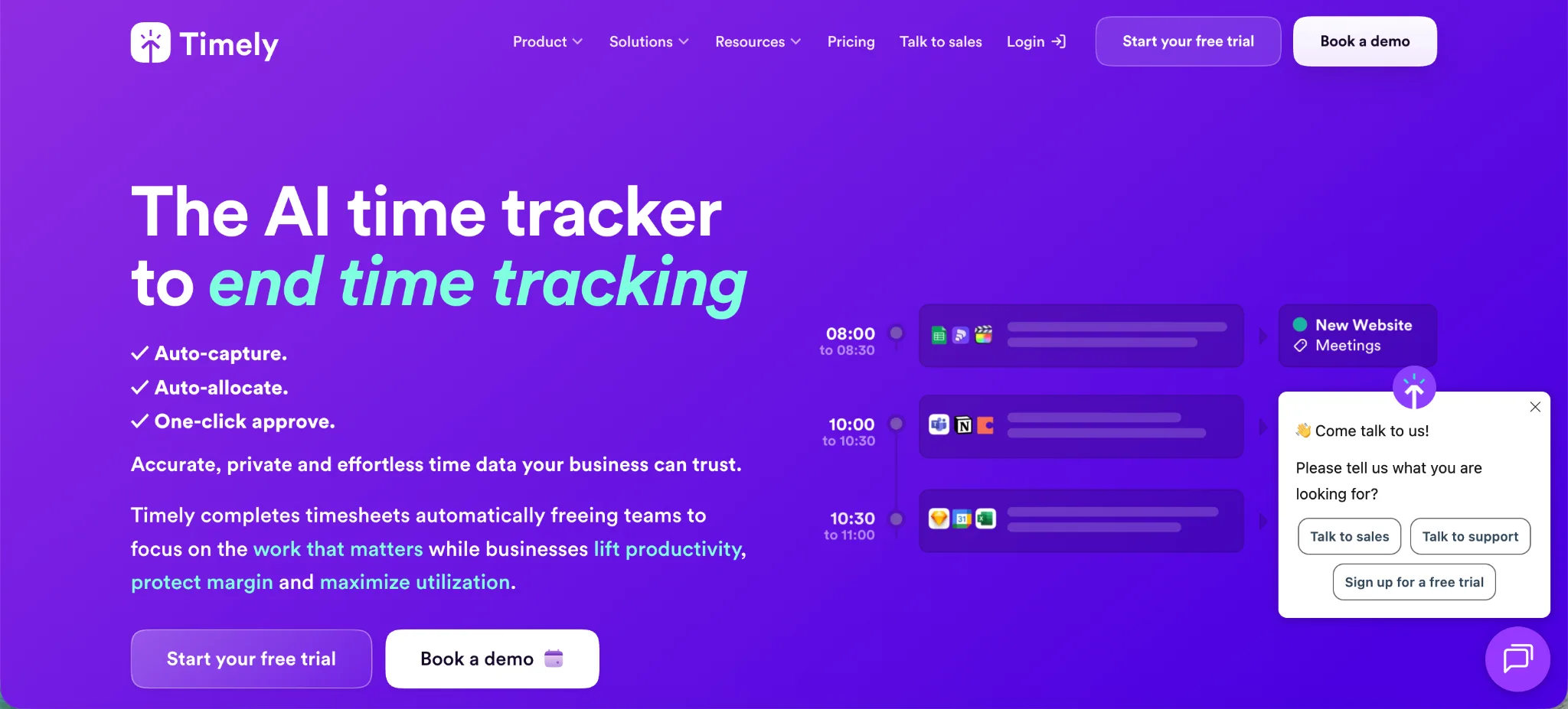 Track time automatically with Timely instead in Clockify and Harvest