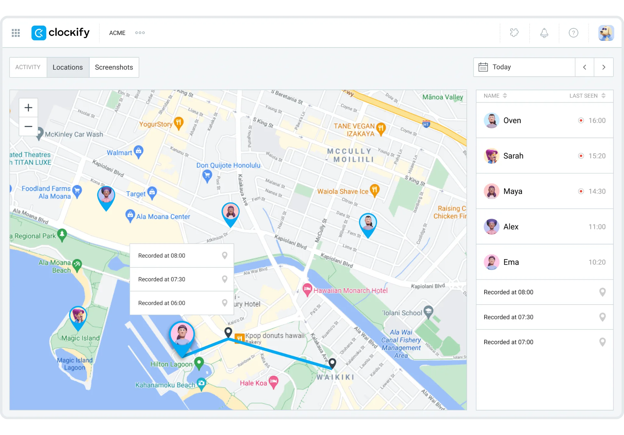 GPS tracking and field work in Clockify and Harvest