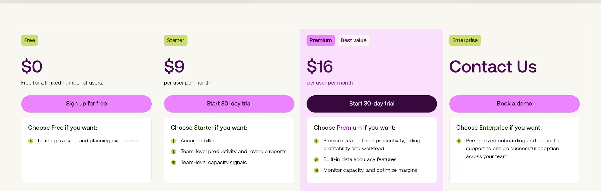 Toggl pricing