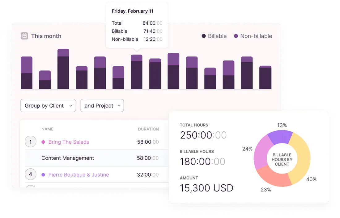 Time tracking in Toggl Track