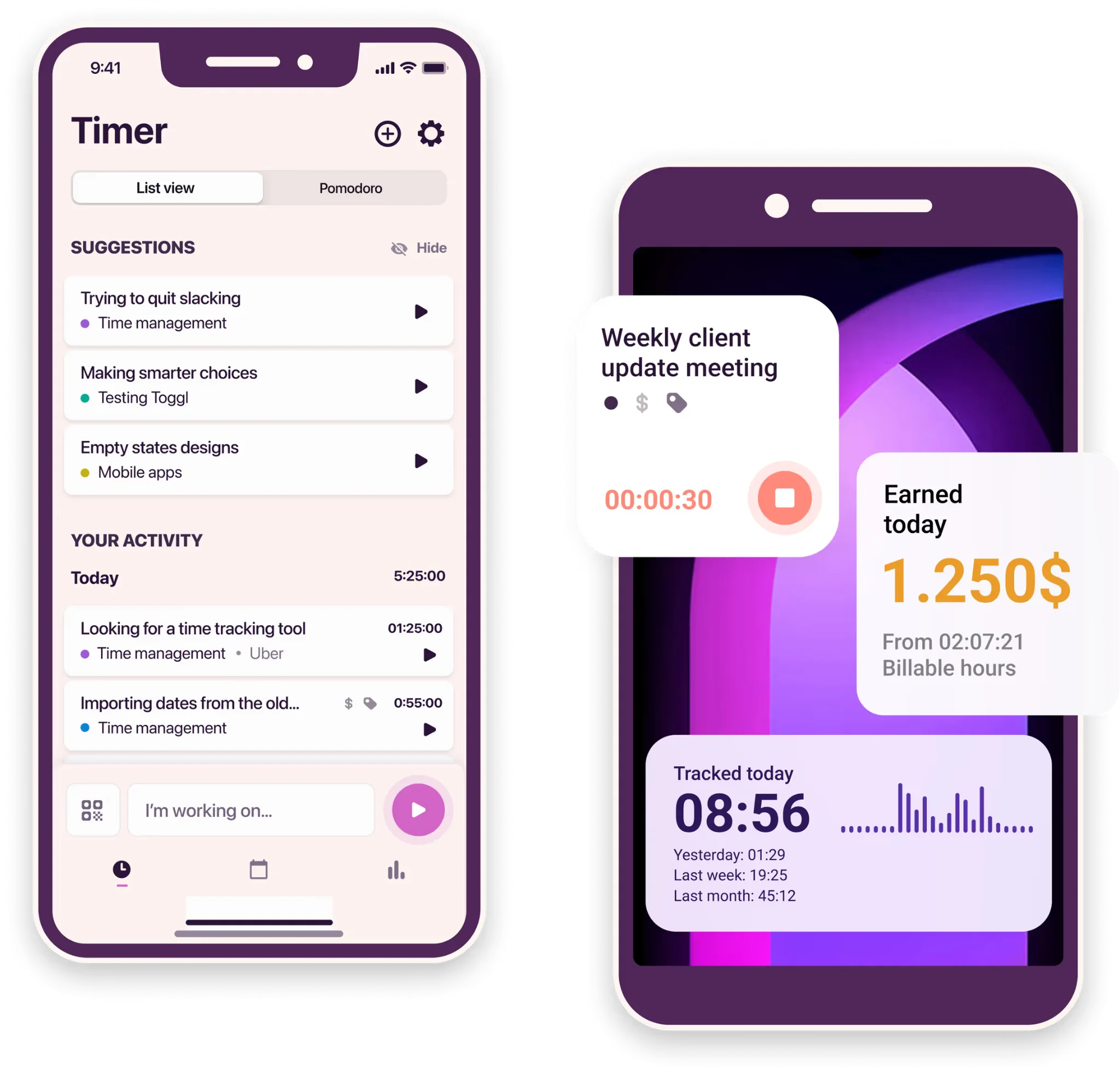 Mobile and desktop apps in Toggl Track