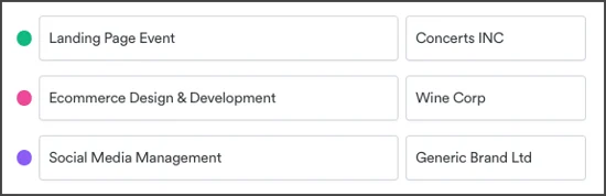 Clients, projects and tags setup example