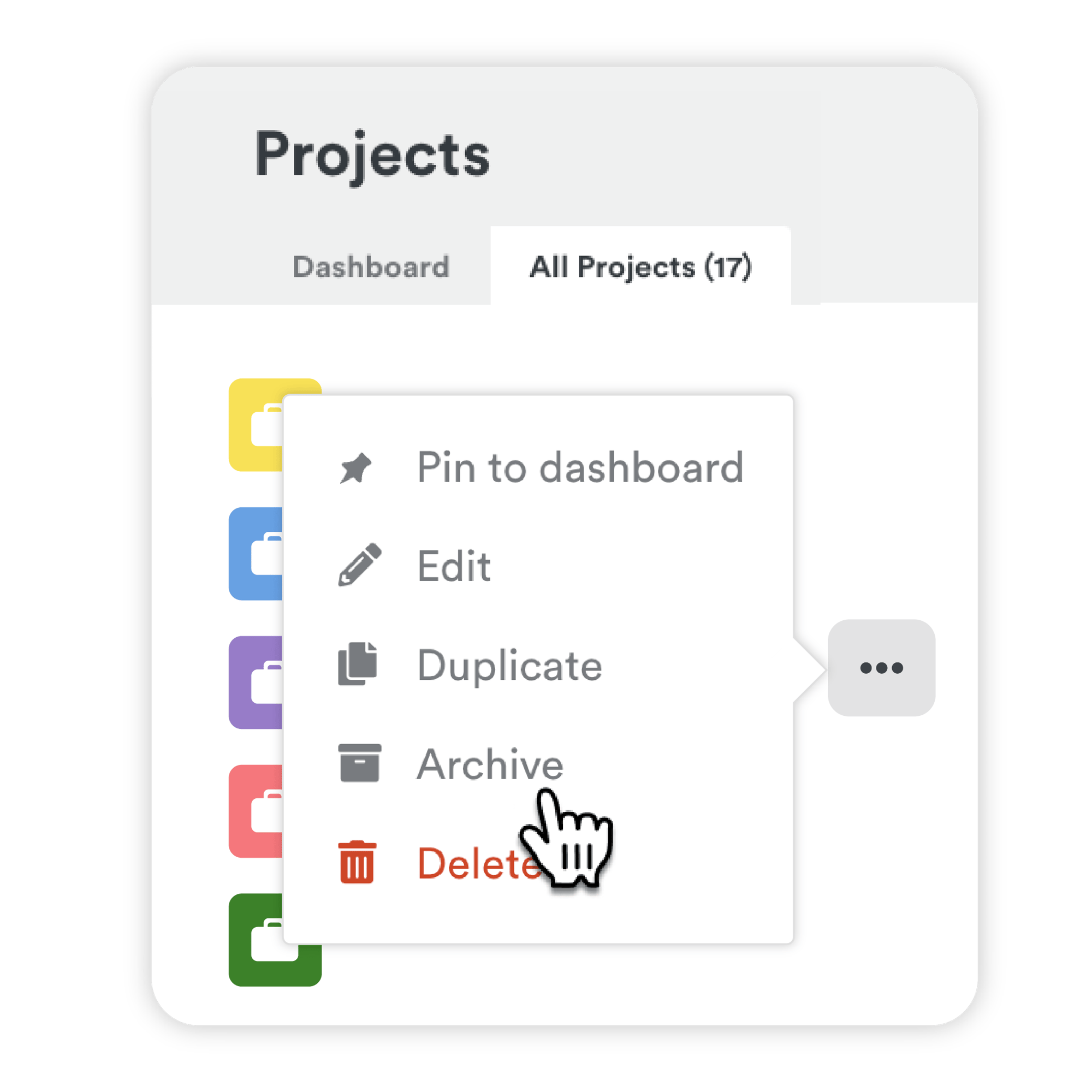 Archive inactive projects in Timely