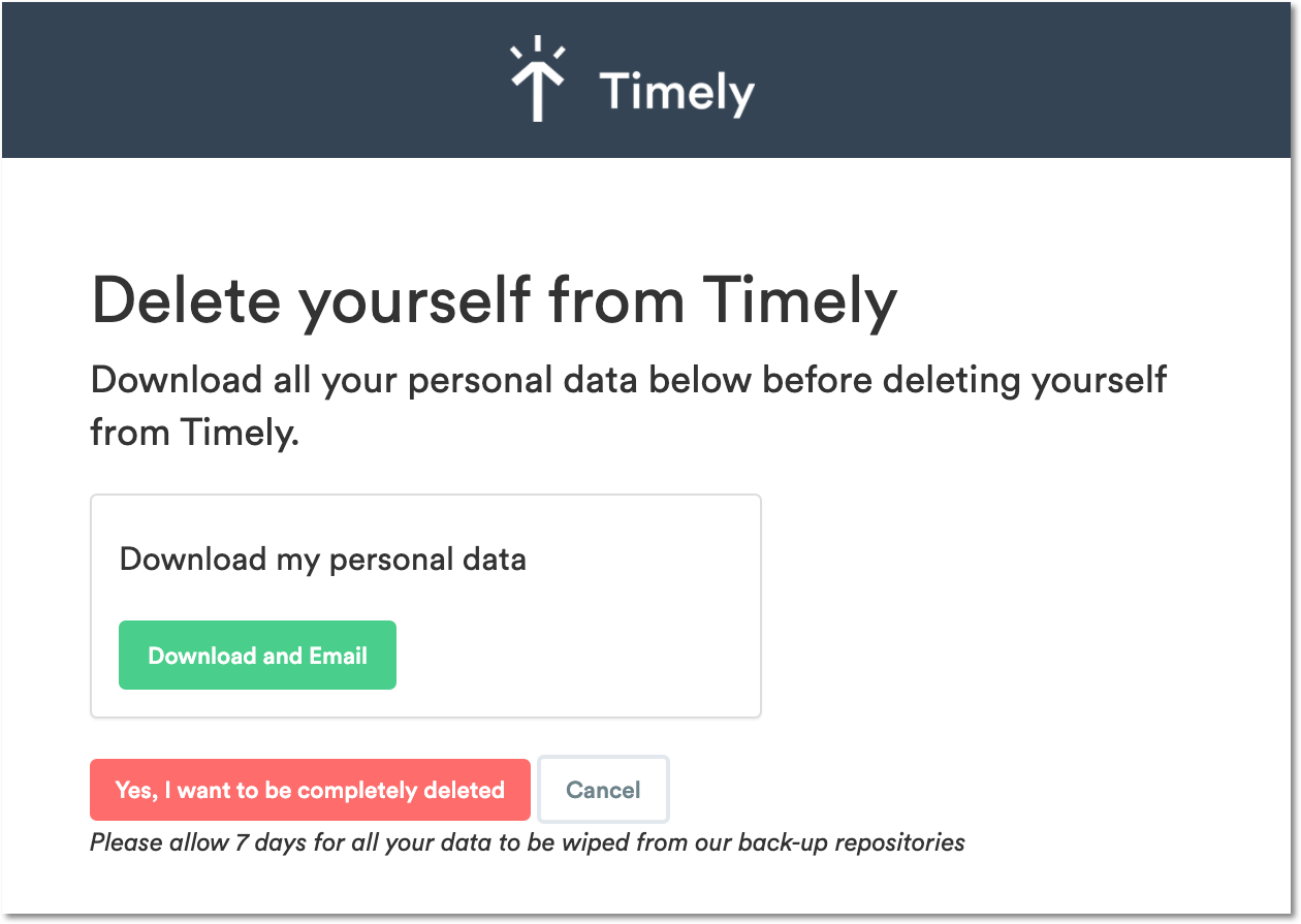 Download or delete personal data