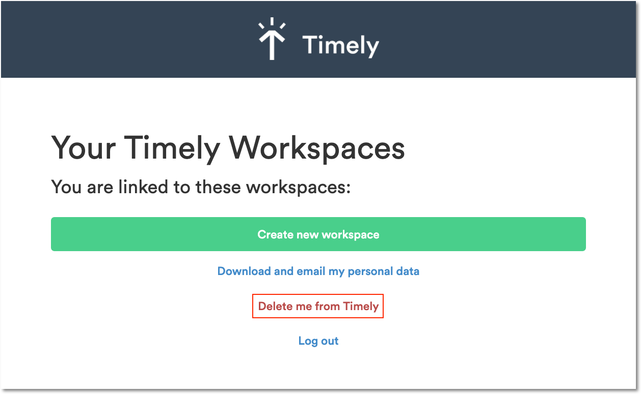 Delete yourself from Timely