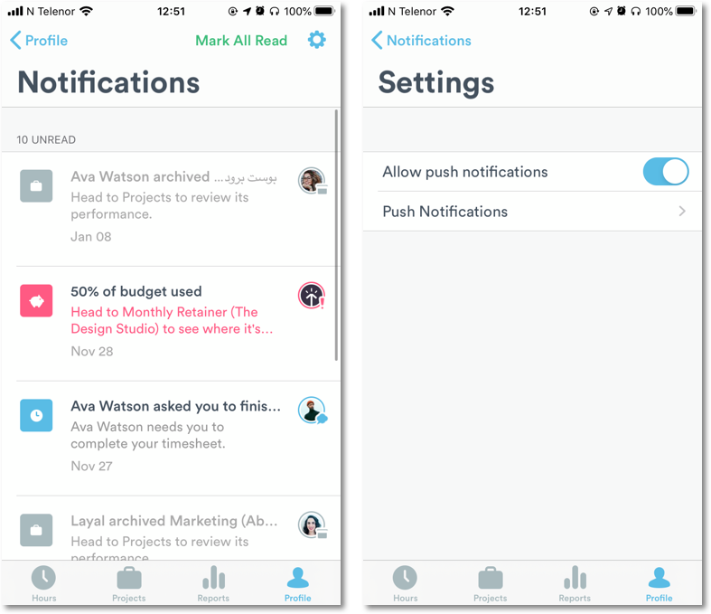 Mobile notifications