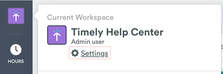 Access workspace settings