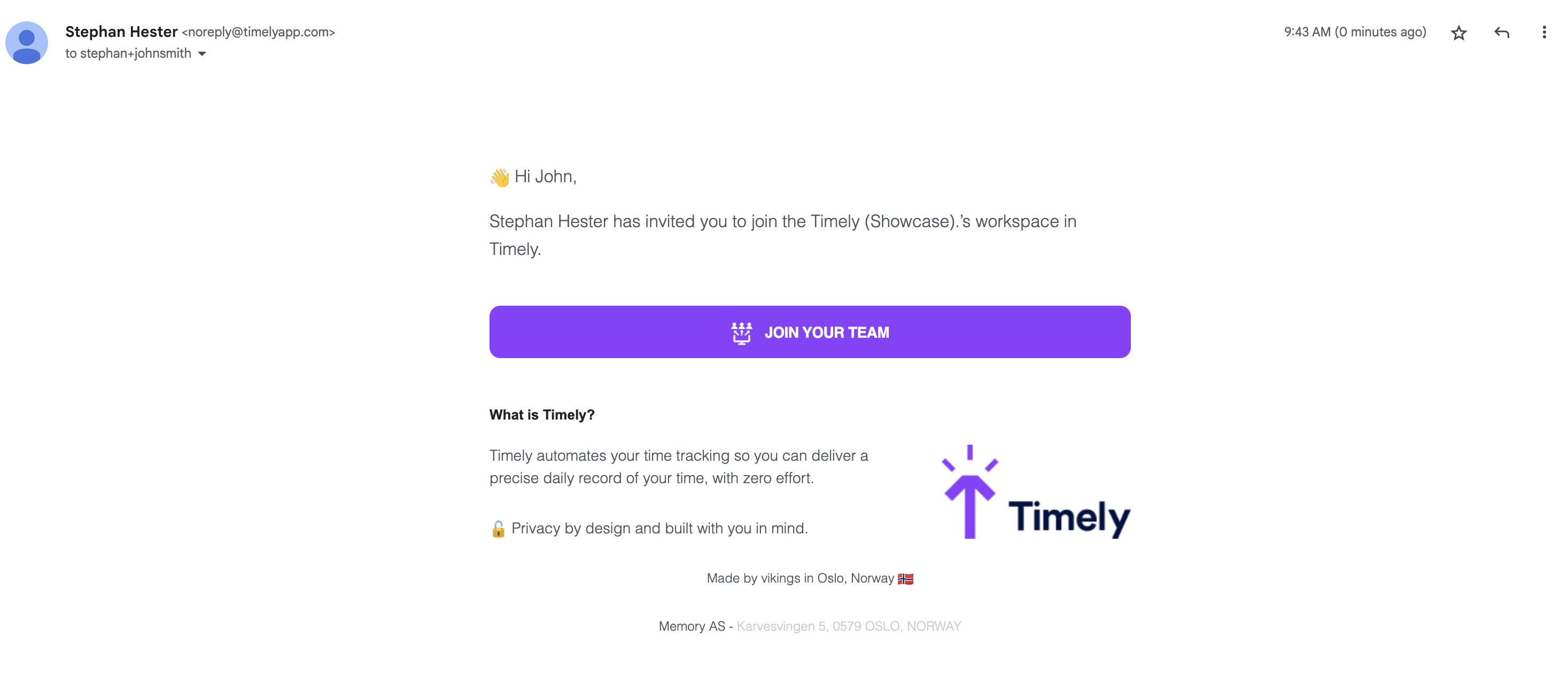 Invite email in other clients