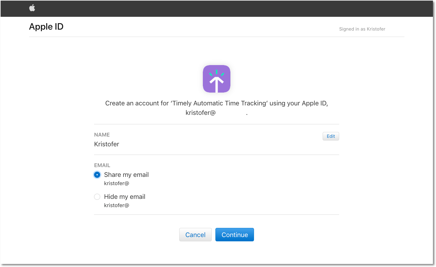 Apple email sharing options