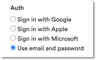 SSO options in profile settings