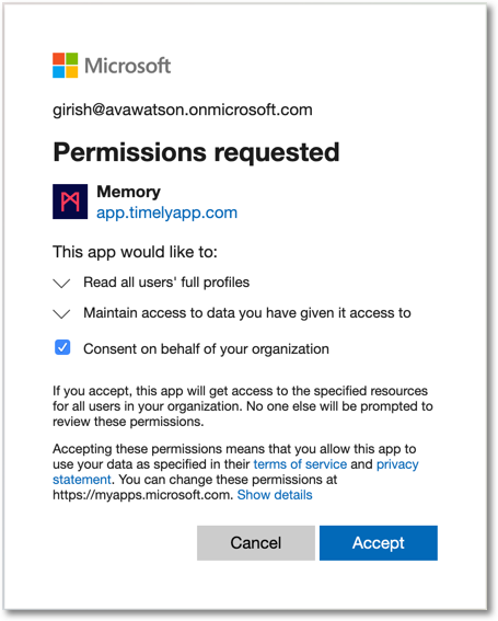 Azure AD permissions