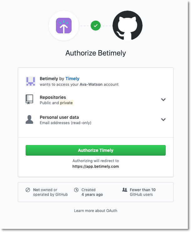 Authorize GitHub