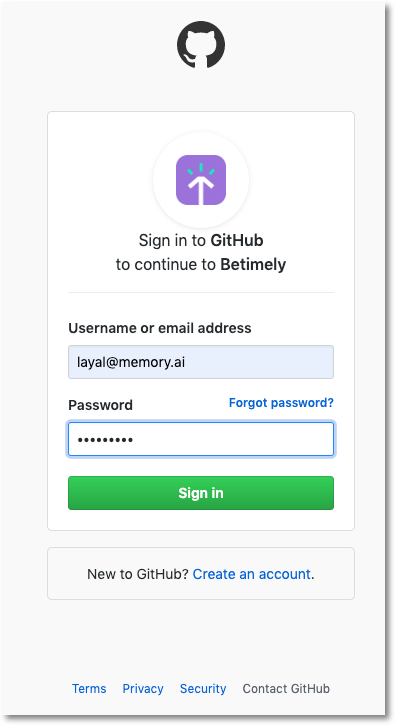 GitHub sign in