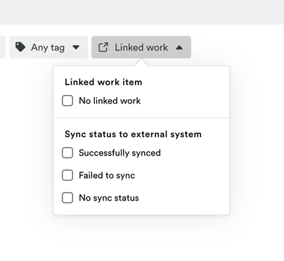 Filtering for failed sync entries on the Timesheets report