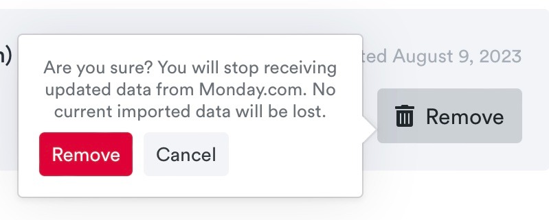 Remove monday.com integration