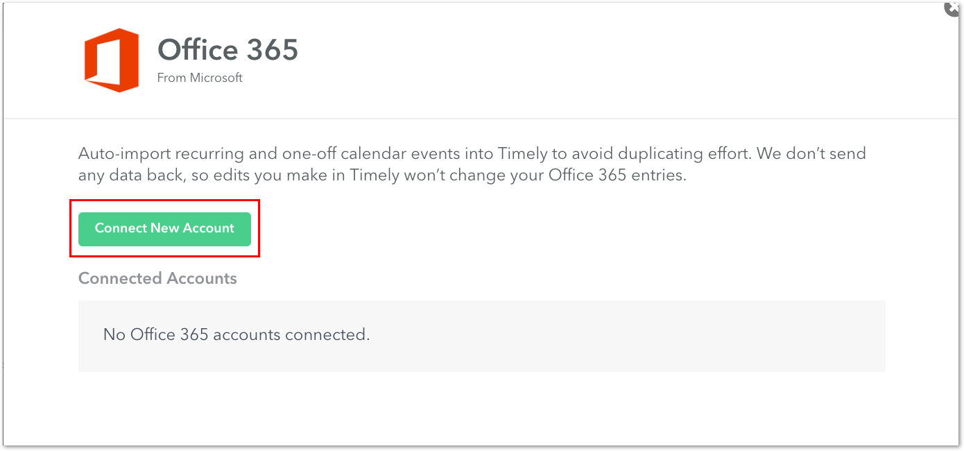 Connect new Office 365 account
