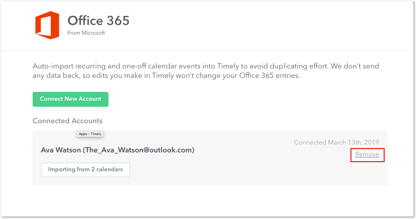 Remove Office 365 calendar