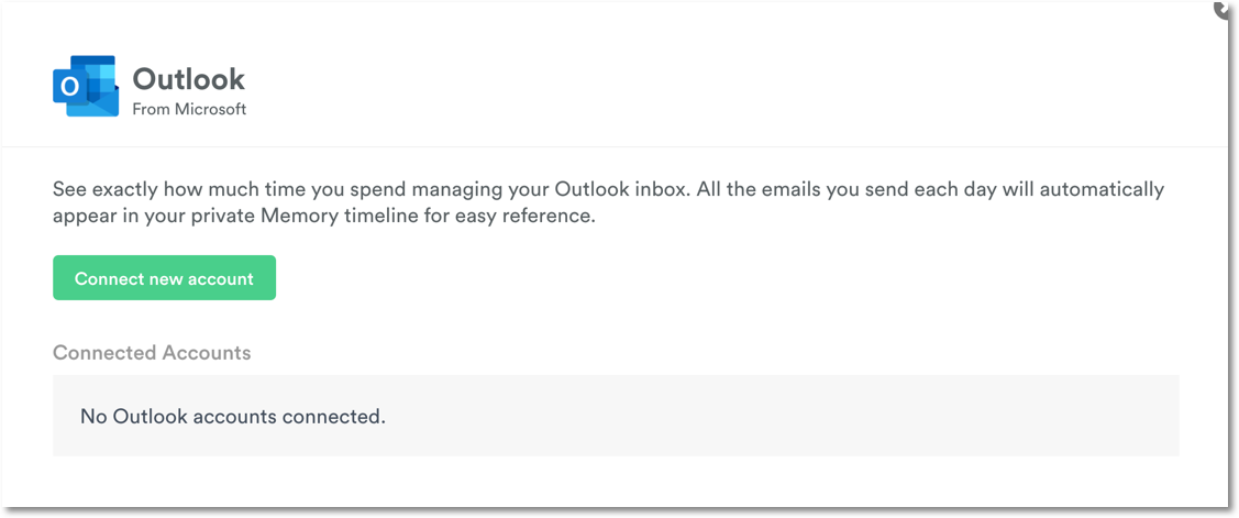 Outlook in settings
