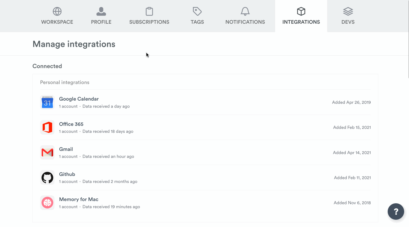Connect via Settings