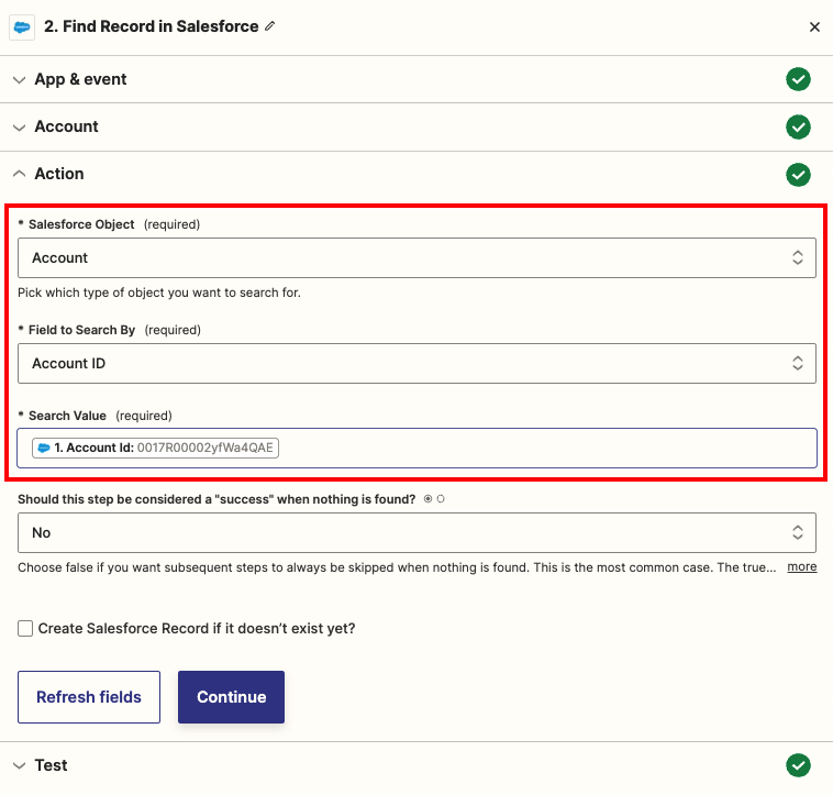Find Salesforce account