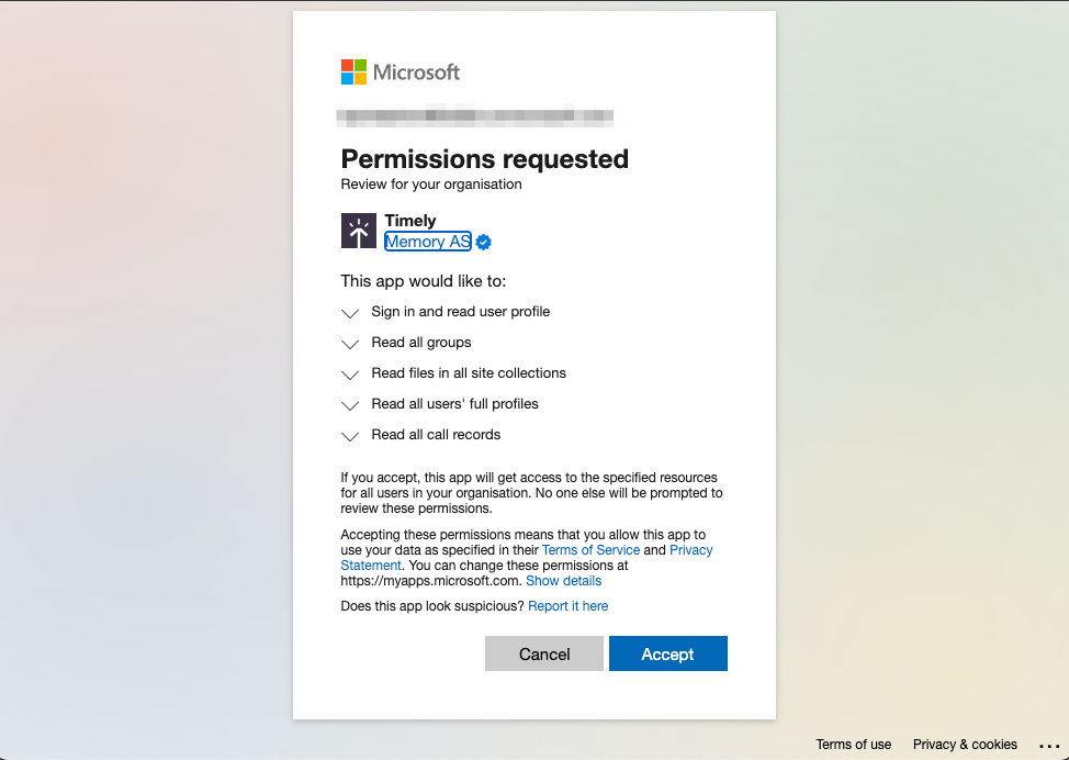 Authorize Teams integration
