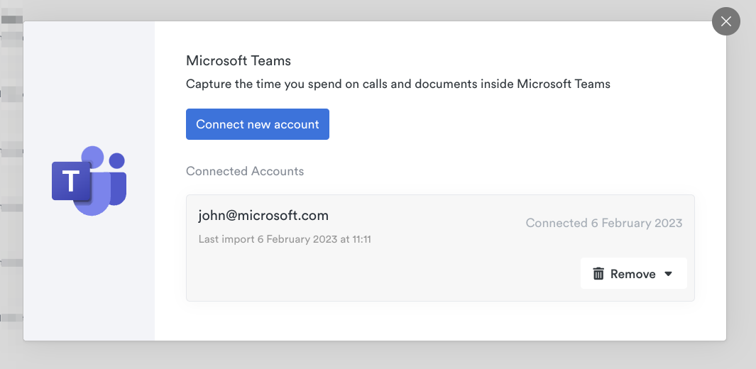Connect new Teams account