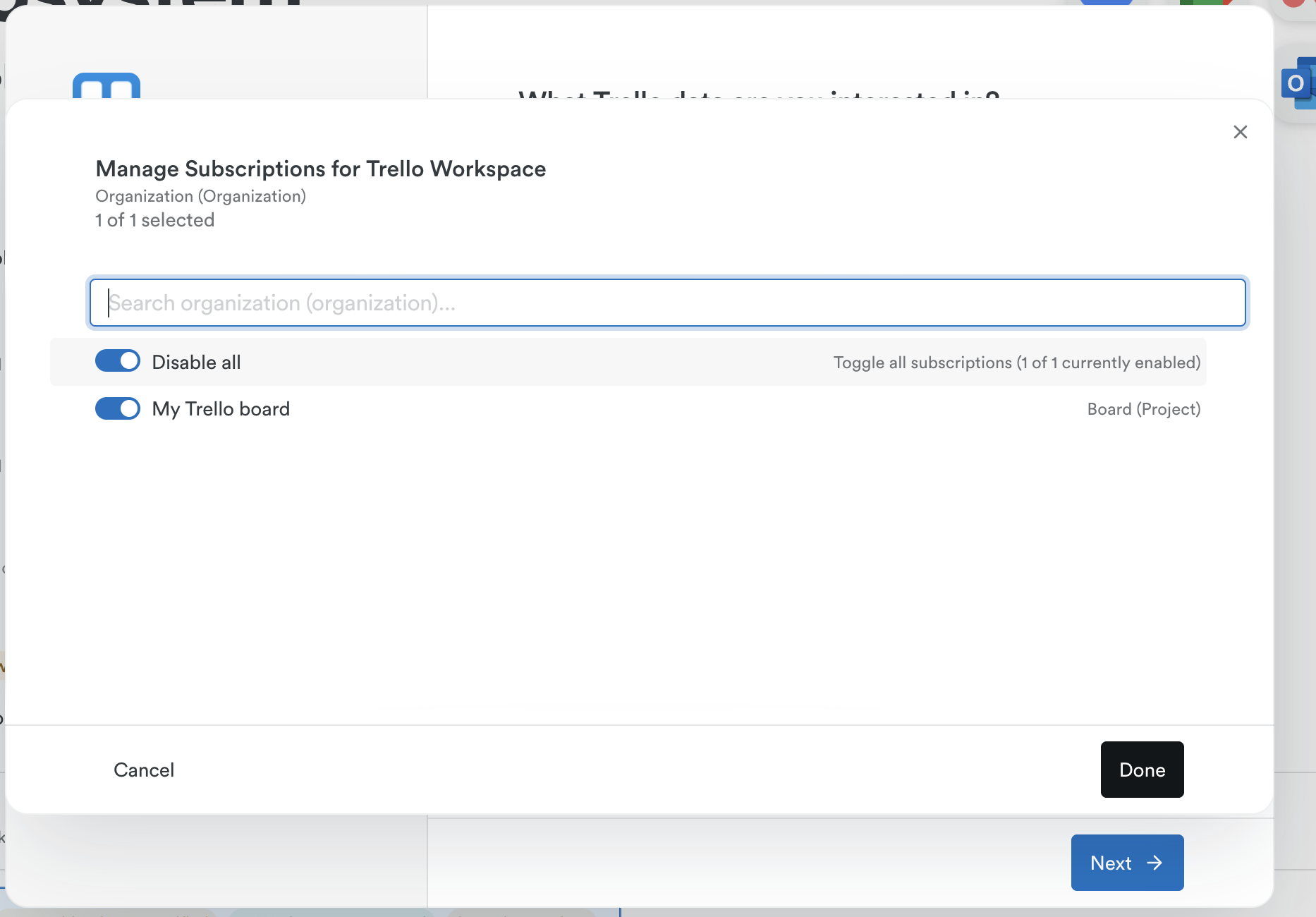 Board selection detail