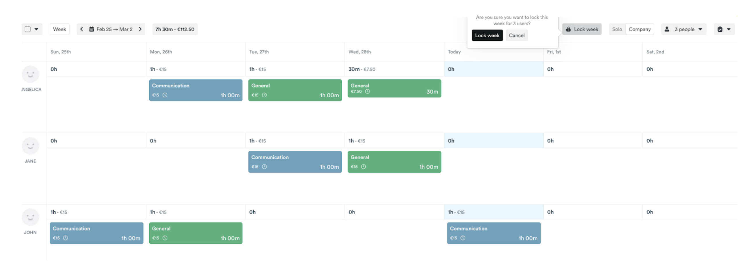 Lock from company view