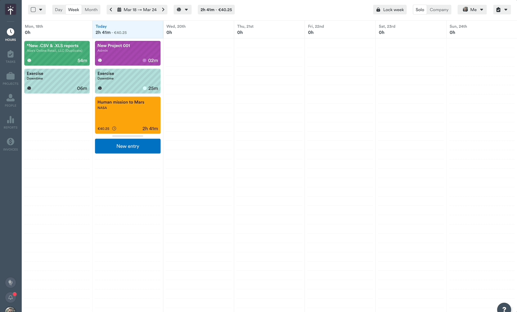 Locked Time workspace settings