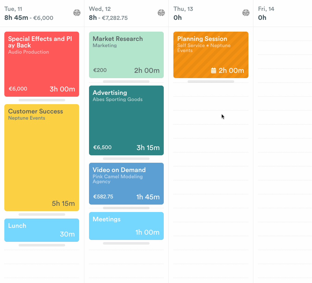 Add planned time entry