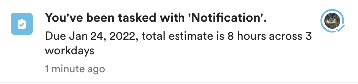 Task notification on mobile