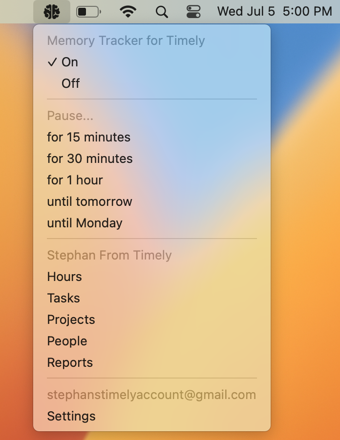 Memory for Mac pause options