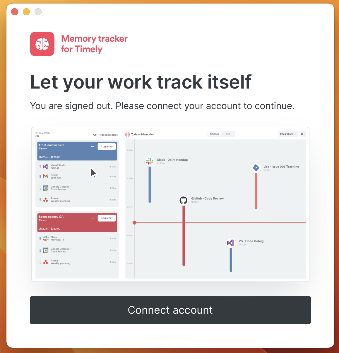 Memory for Mac sign in