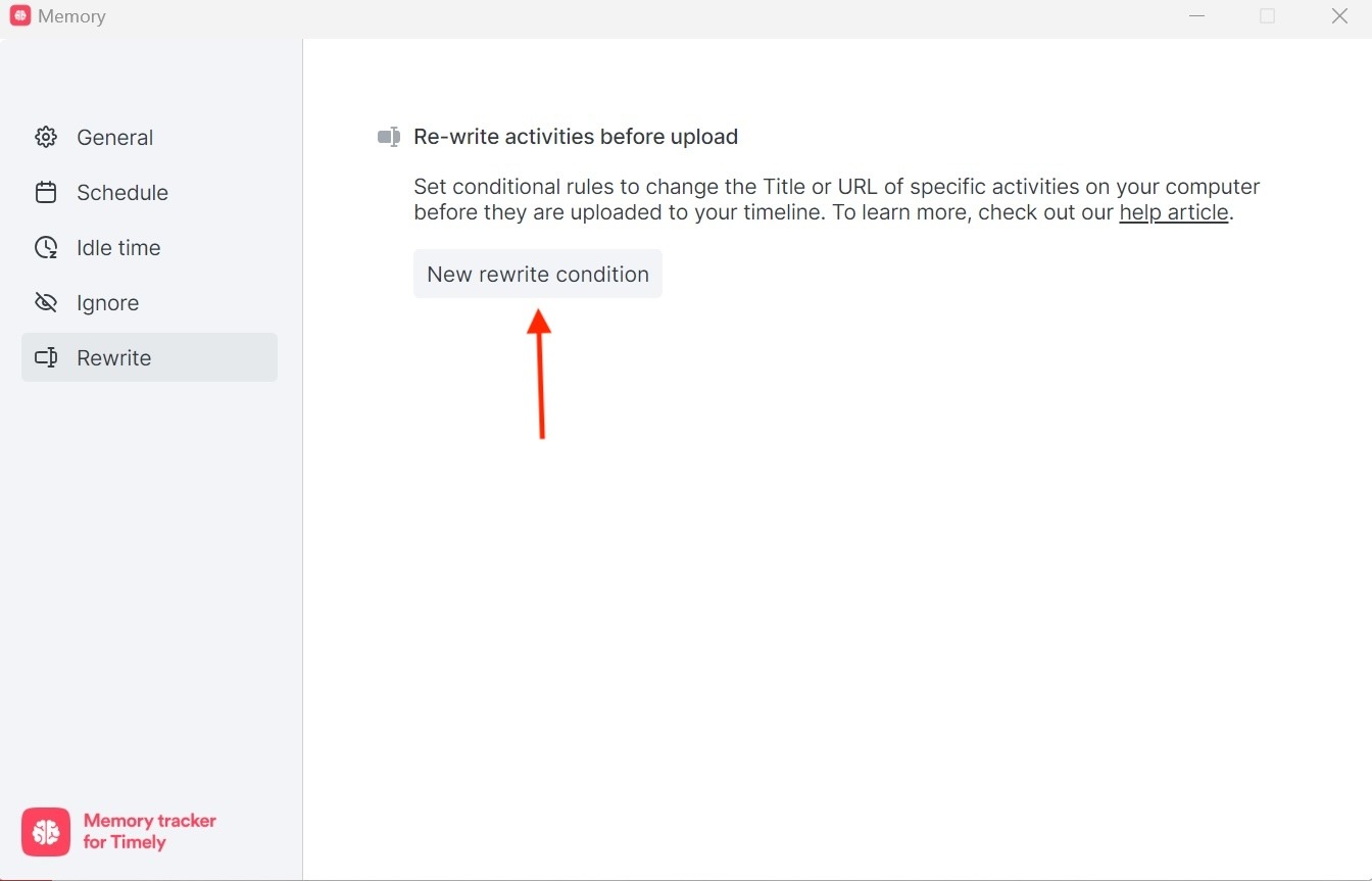 Memory for Windows rewrite rules