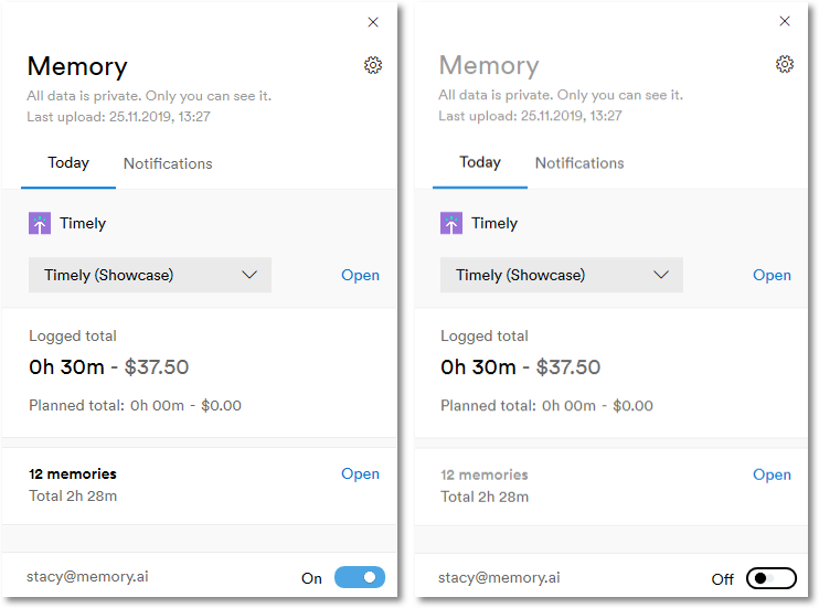 Memory for Windows on/off toggle