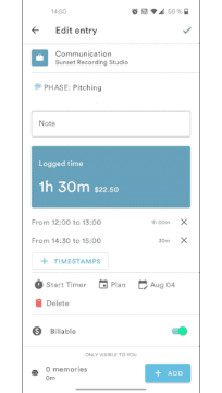 Multiple timestamps animation
