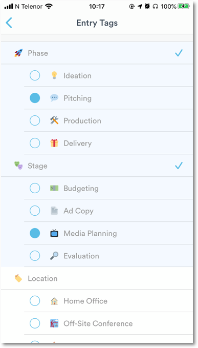 Add tags to the entry