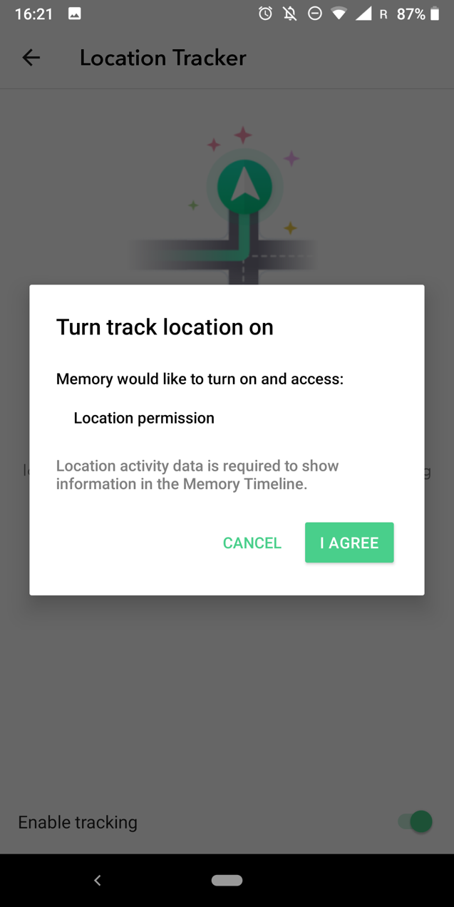 Agree to location tracking
