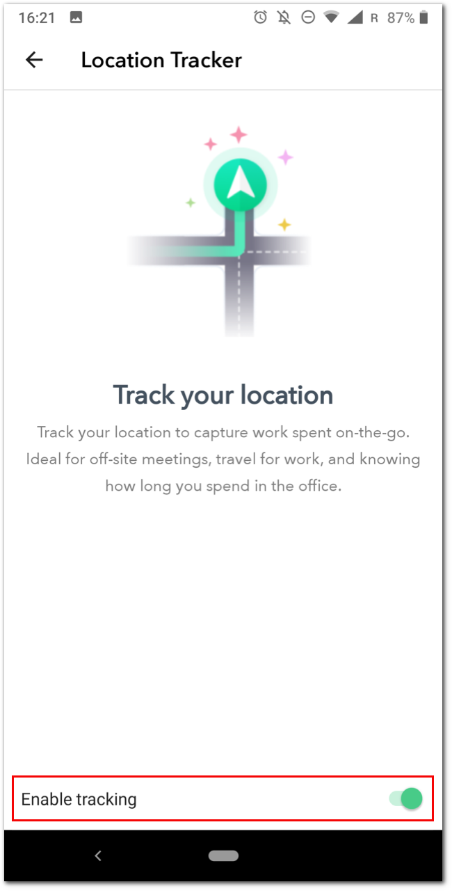 Enable tracking toggle