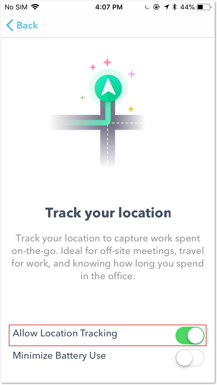 Allow location tracking toggle
