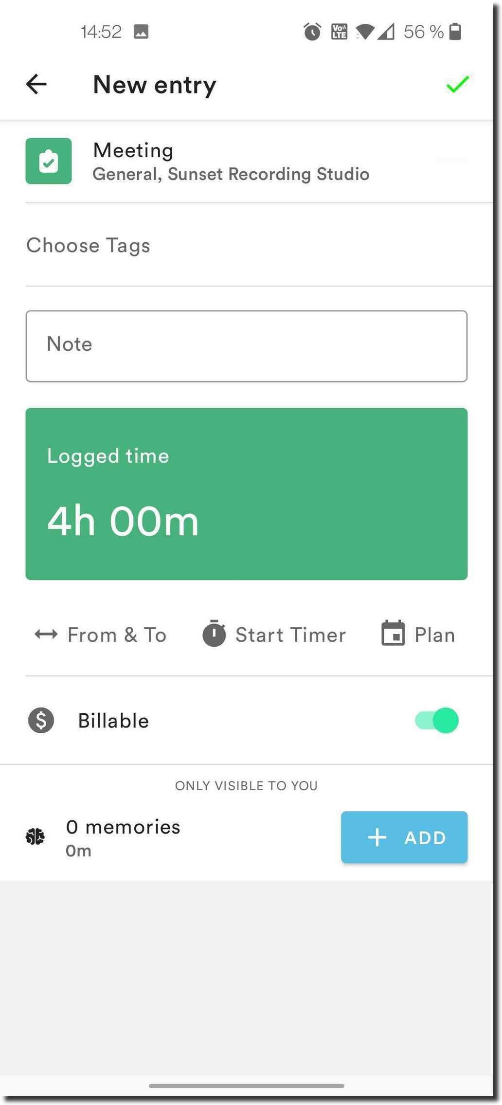Complete the time entry
