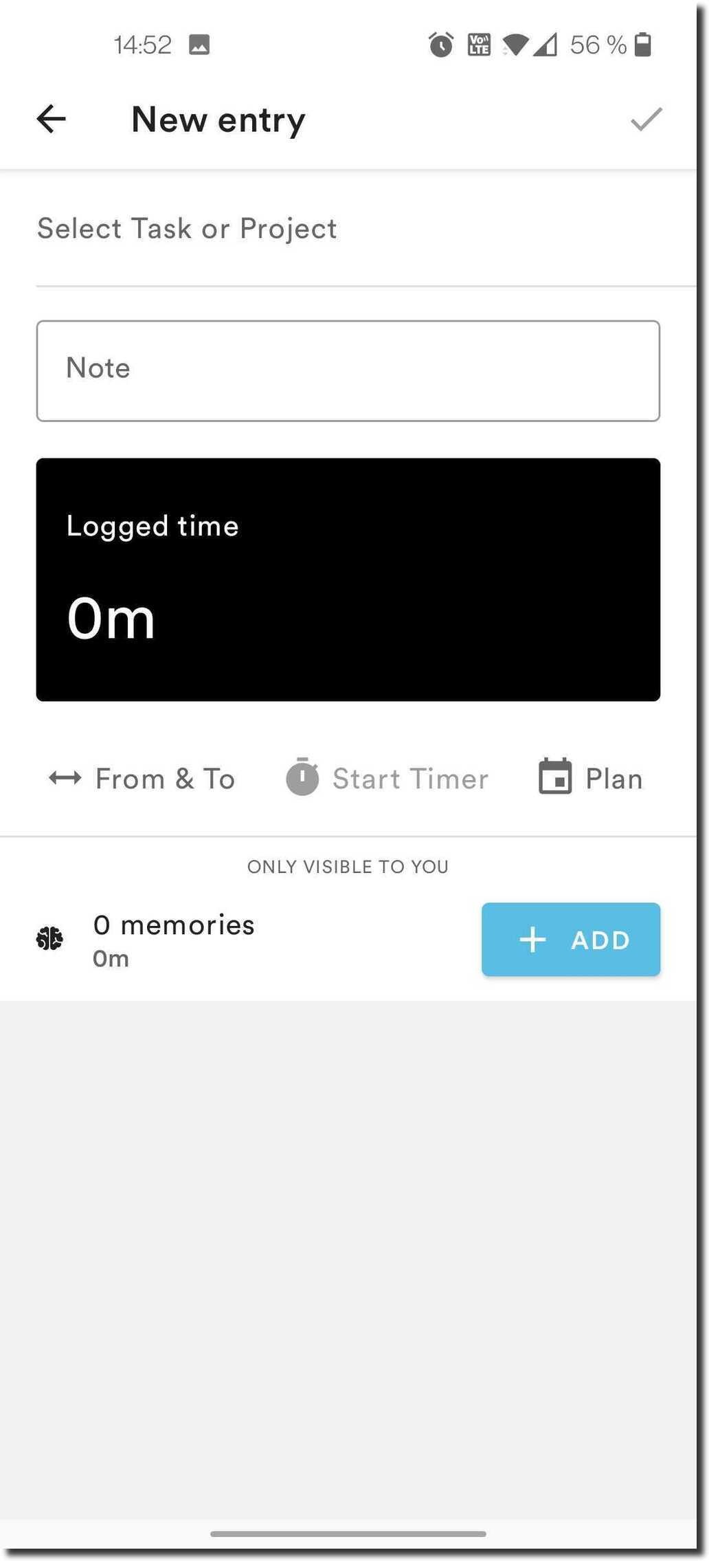 Select Task or Project