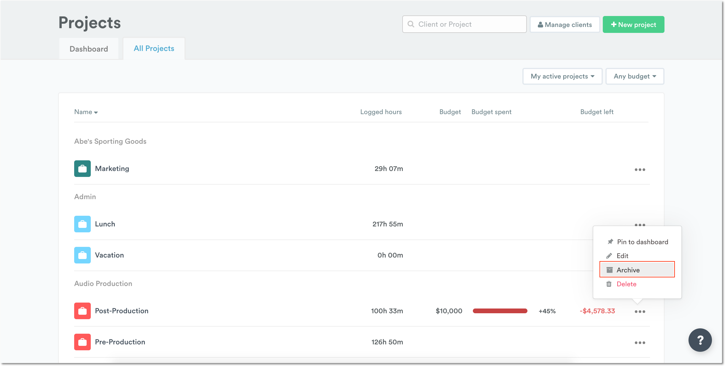 Archive from All Projects