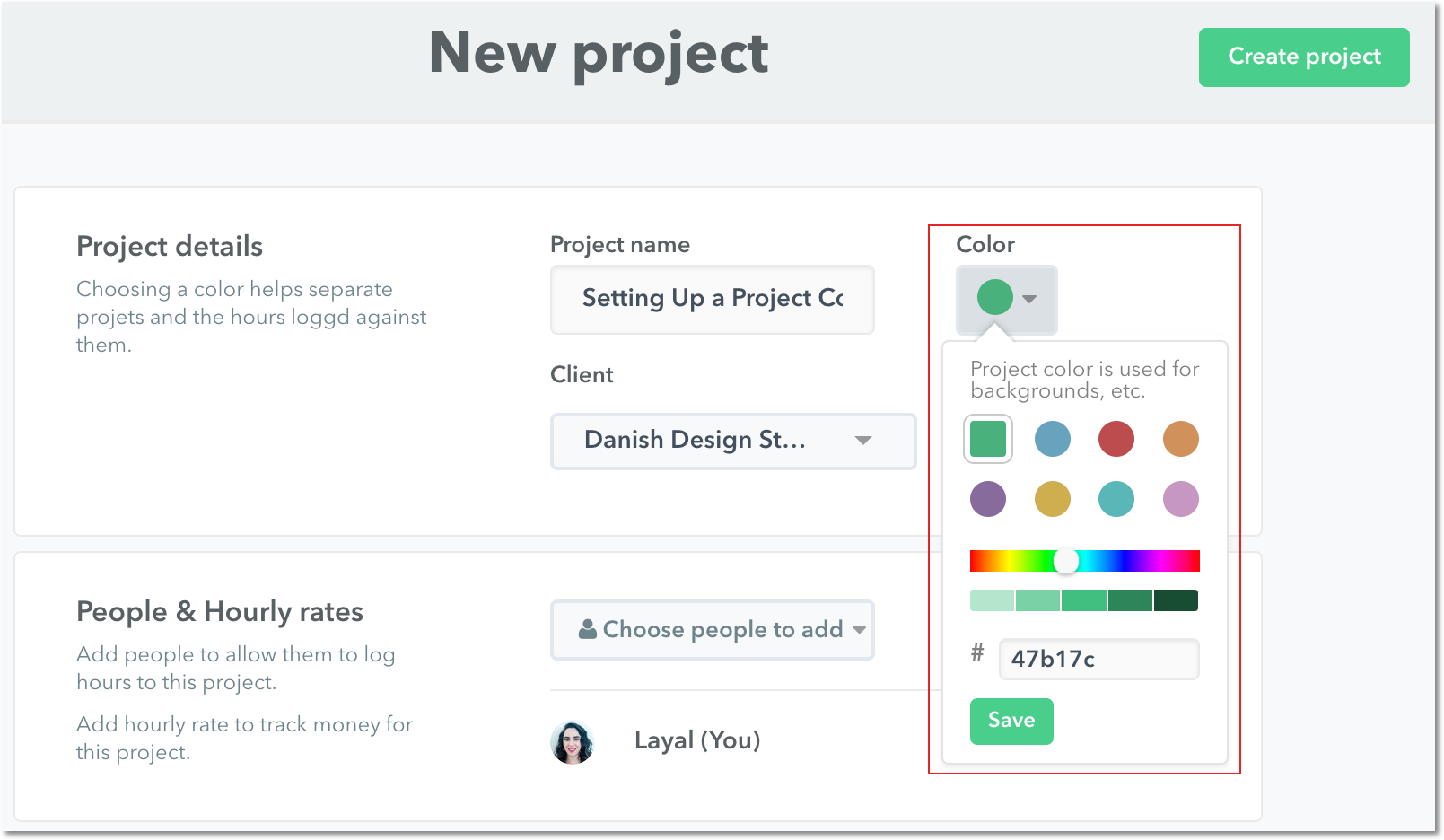 Project color picker