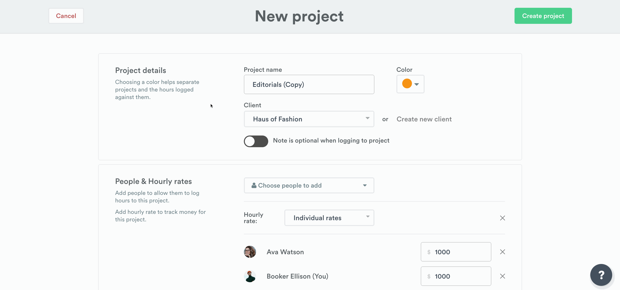 Editing a duplicated project